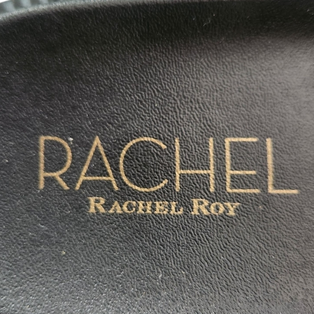 EUC RACHEL ROY FAUX FUR BUCKLE SLIDES SANDALS TAUPE BLUSH SZ6 - Picture 5 of 7